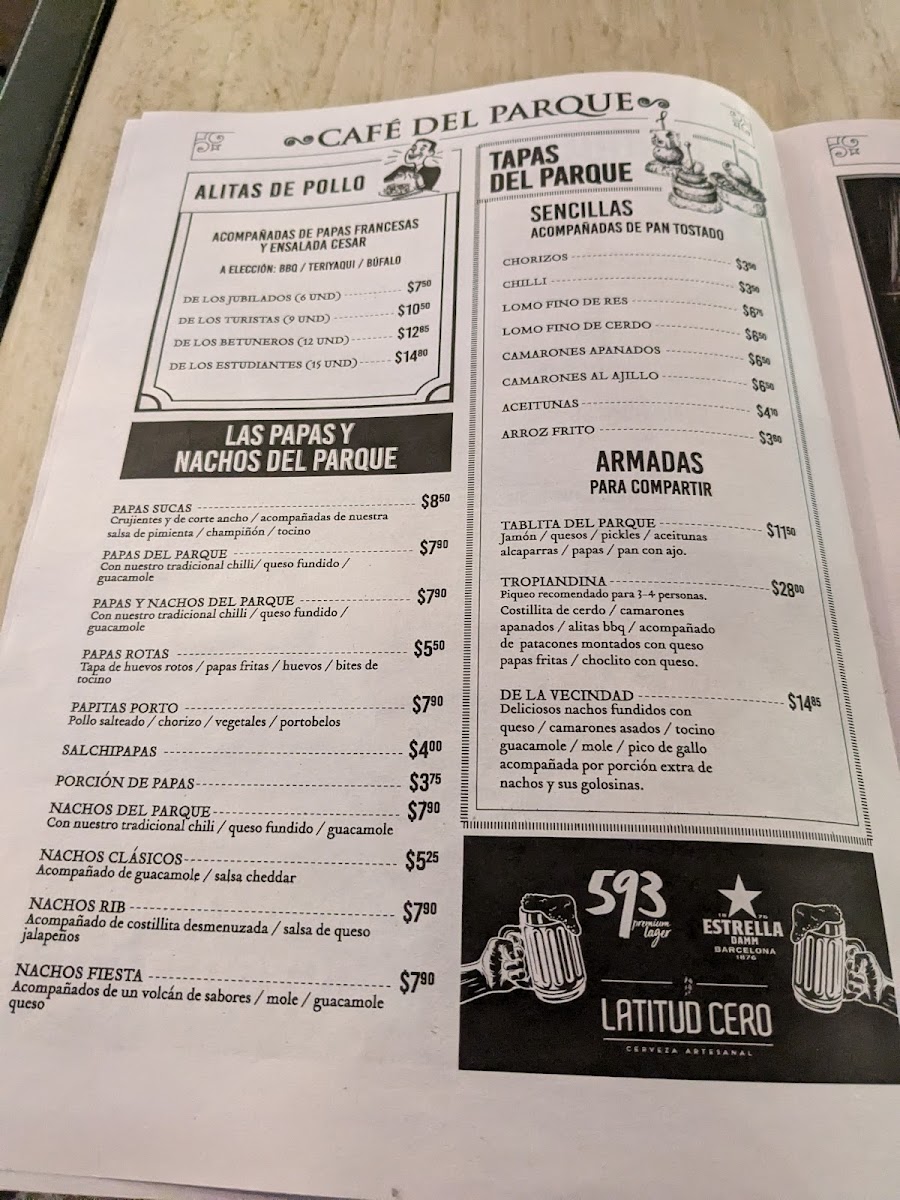Menu Café Del Parque-1